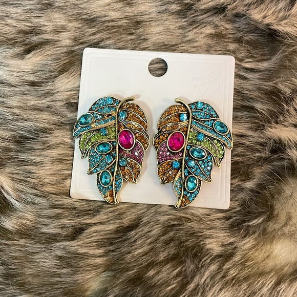 NEW statement necklace Turquoise pearl beads Multicolored FOCAL piece & earrings - Picture 7 of 11